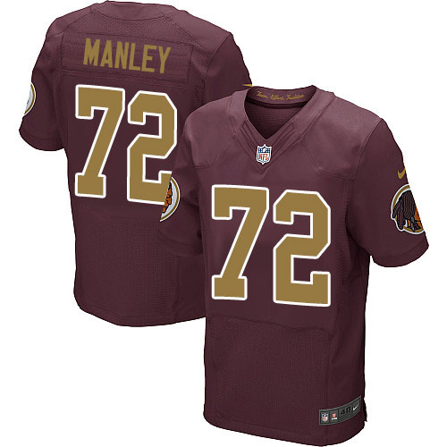 Men's Elite Dexter Manley Nike Jersey Burgundy Red Alternate - #72 80th Anniversary NFL Washington Redskins